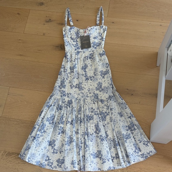 House of CB Dresses & Skirts - House of CB White and Blue Floral Maxi Dress Elia dress